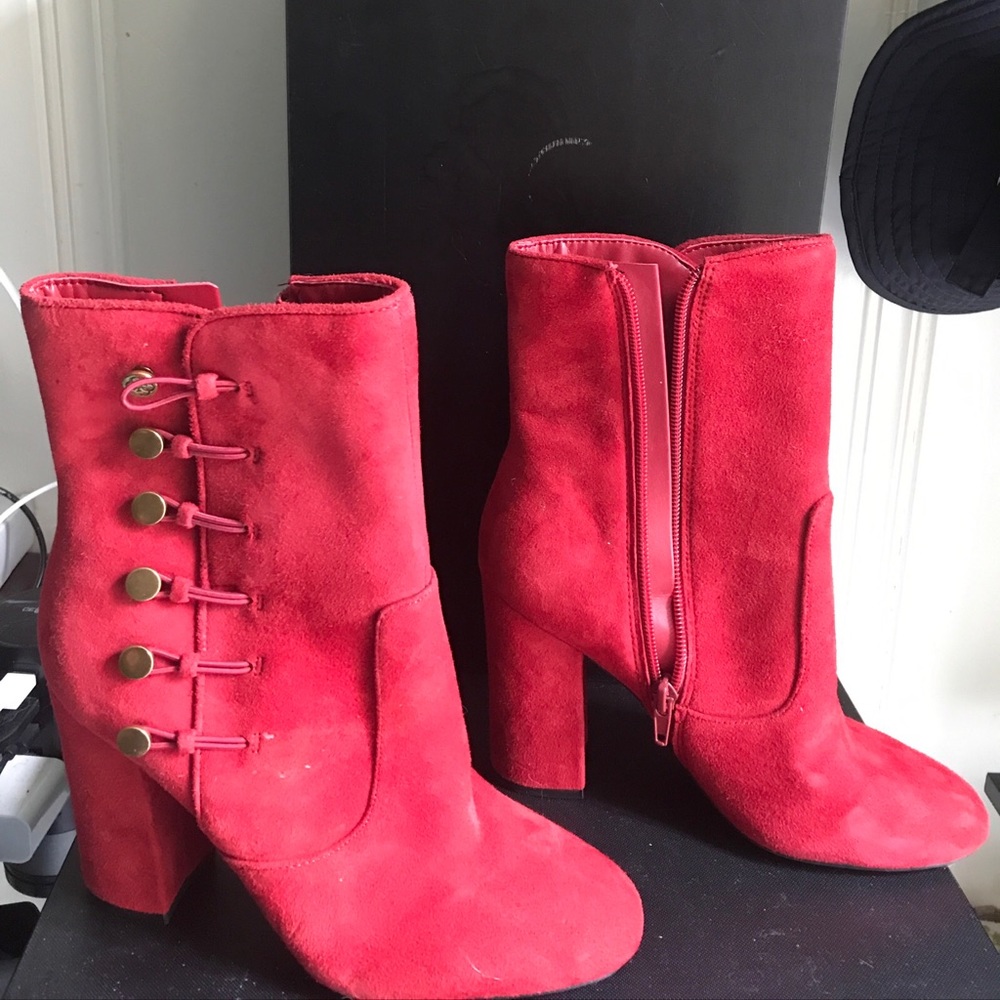 Guess Red suede boots - new
